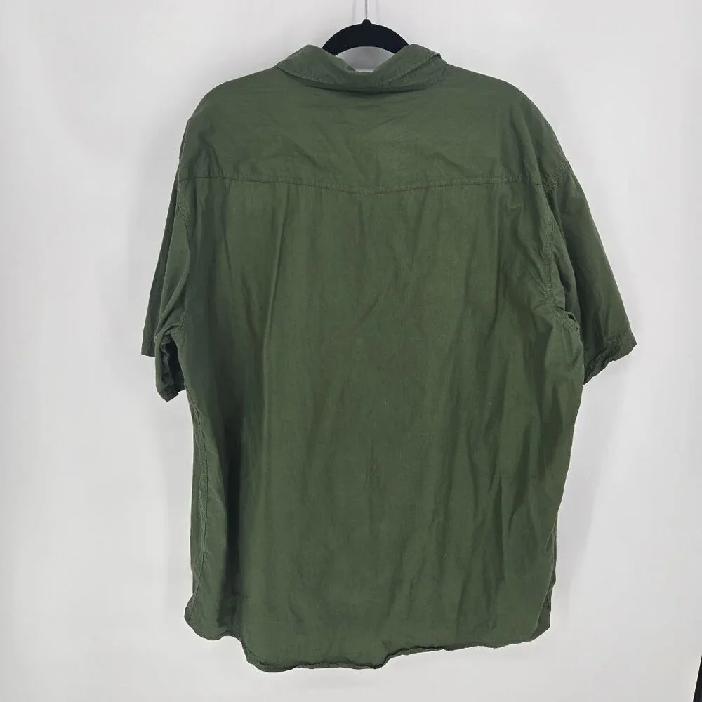CE Schmidt workwear mens size 2XLTall green button up short sleeve shirt cotton
